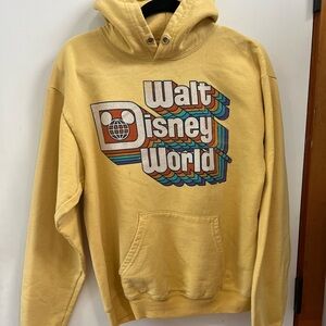 Disney Yellow Retro Walt Disney World Hoodie with Multicolor Logo